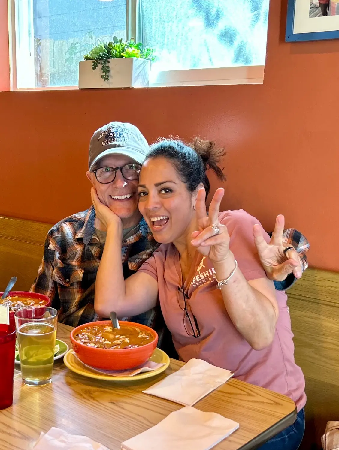 Tim and Ceci sharing an Ecuadorian meal at Chimborazo restaurant in Minneapolis